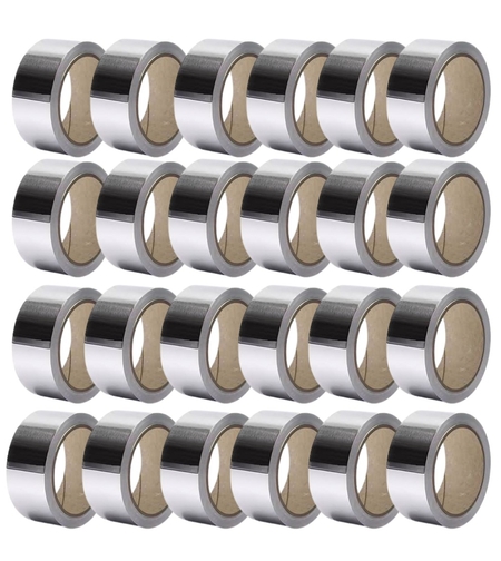 Set 24 Role Banda Adeziva de Aluminiu, Rezistenta UV, Aderenta, Izolare, Protectie, 50mmx50m, Argintiu
