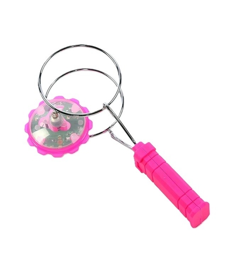 Jucarie Interactiva, Flippy, Titirez Magnetic, cu Led, 19.8 x 5 cm, Roz