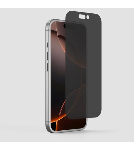 Folie Sticla Securizata, Vafy, Pentru Apple iPhone 16 Pro Max, Privacy Classic, 2.5D, Confidentialitate 30°, Negru Transparent