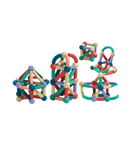 Piese Magnetice pentru Copii, Flippy, Set din 88 de Piese de diferite Culori, Constructor Magnetic cu Posibilitatea de a Construii forme Nelimitate, Multicolor