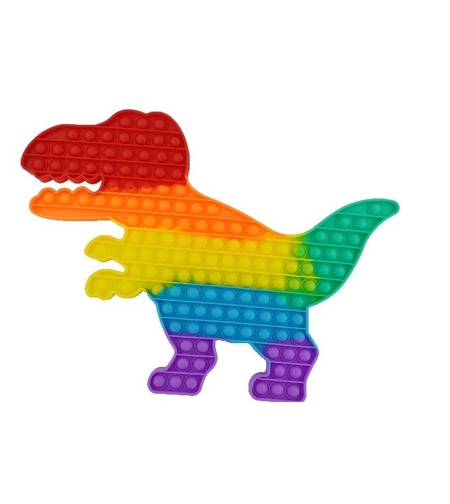 Jucarie antistres din silicon Pop it now, forma Dinozaur, multicolor, urias