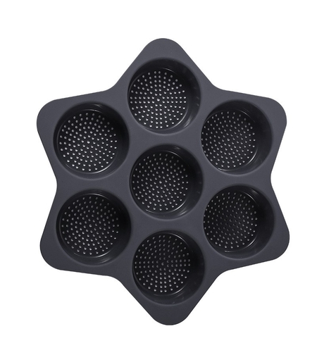 Forme de Silicon pentru Copt, Flippy, 7 Forme Rotiunde, pentru Burgeri si Prajituri, 38.5 x 4 cm, Negru