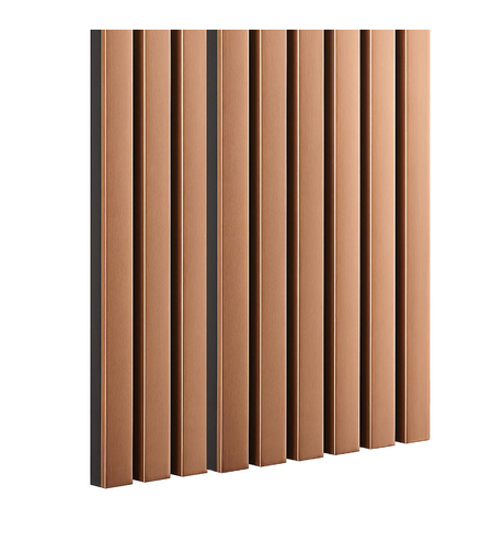 Riflaj MDF decorativ LDA PREMIUM de tip Panou Acustic, Cupru periat, 260x40 cm