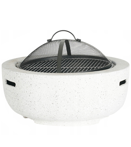 Semineu de exterior pentru terasa sau gradina din placa de magneziu, cu grill pentru gratar, 60x60x42cm