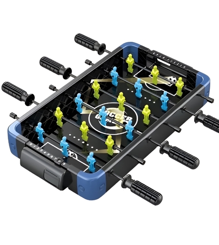Masa de Joc 5in1 Flippy, cu Teren Schimbabil de Fotbal, Basket, Bowling, Curling si Hockey, cu Tablou Scor, din ABS, 49.8x26x6.6 cm, Design Multicolor, pentru Copii/ Adulti