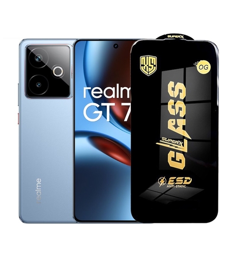 Folie de Protectie pentru Realme GT7T, Vafy, Sticla Securizata ESD, Margini Negre, Rezistenta la Zgirieturi, Antistatica, 0.35 mm, Transparenta