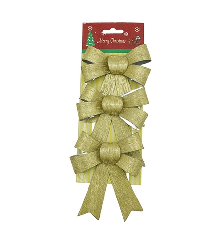 Set 3 fundite pentru brad, Aurii, 10 x 11 cm, din poliester, Flippy