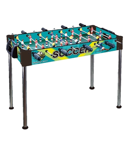 Masa de Fotbal, Flippy, cu Picioare Inalte, 8 Manere, Tablou de Scor, 86 x 62 x 65 cm, din Lemn/Otel si ABS, Albastru