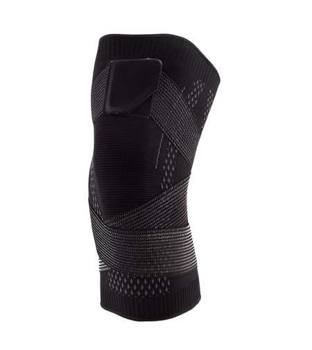 Orteza Elastica pentru Genunchi, Flippy, Ajustabila cu Bretele Elastice, Banda pentru Compresie, Material Respirabil, Marime S, Culoare Negru