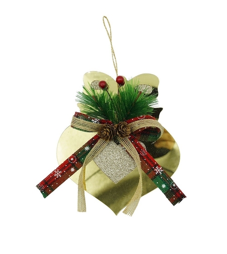 Ornament brad, Flippy, Inima, Auriu, Lucios, 15*16CM, Acril, Interior/ Exterior