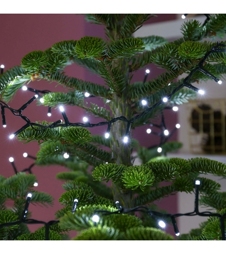 Instalatie de Craciun, Premium Flippy®, Tip Liniara / Sirag, 50 m, 500 LED-uri Mari, Alb Rece