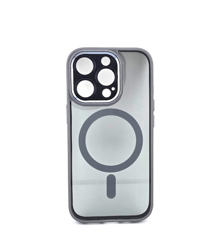 Husa de Protectie Compatibil cu iPhone 16, Vafy, Incarcare Wireless, Tehnologie Magsafe, Carcasa din TPU/ PC, Protectie Camera, Antisoc, Antizgariere, Gri - Transparent
