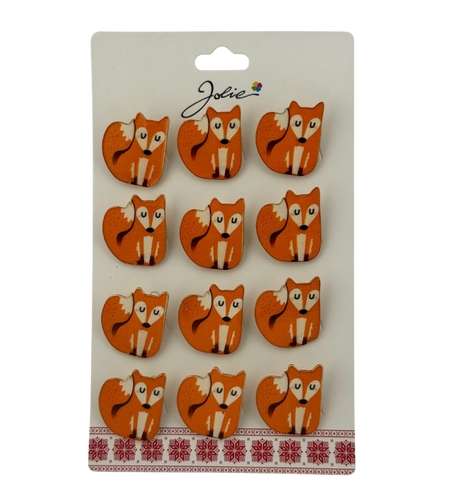 Set 12 Brose Martisor pentru Copii, Jolie, Model Vulpe Timida, Portocaliu