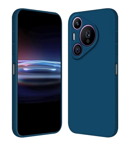 Husa de Protectie, Vafy, pentru Huawei Pura 70 Pro, Liquid Silicone, cu Microfibra pe Interior, Protectie Antisoc, Compatibil Incarcare Wireless, Albastru