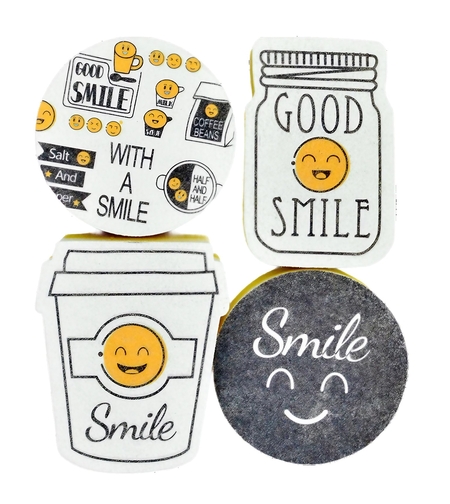 Set 4 bureti de vase Flippy cu tematica Funny Model 2