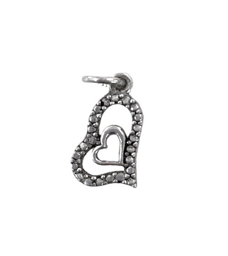 Pandantiv, Jolie Silver, Argint 925, Model Inima in Inima, 0.9 g, 18x11 mm