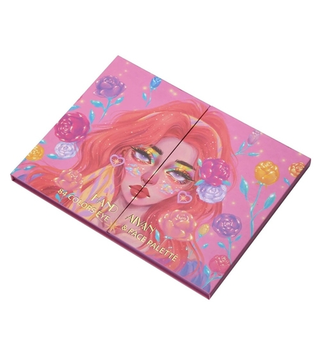 Trusa de machiaj, paleta de farduri cu 84 de culori pigmentate, Flippy