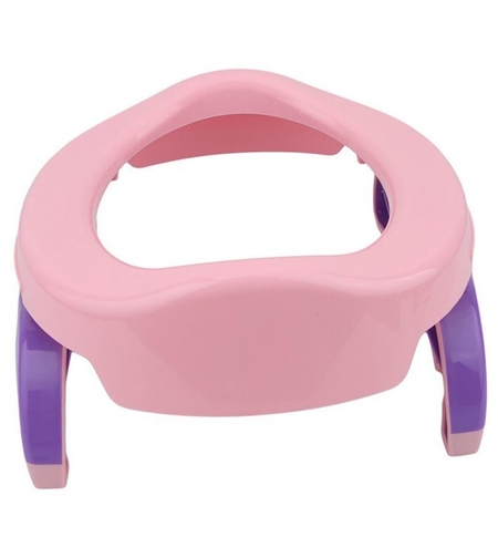 Olita Portabila 2 in 1, Flippy, Olita + Capac de Toaleta, din Plastic, Diametru 21 cm, Roz