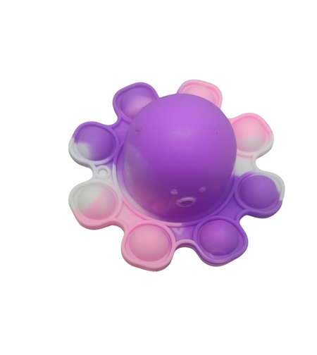 Jucarie Antistres, Flippy, Tip Pop It, Caracatita Reversibila, din Silicon, 20 x 10 cm, Mov