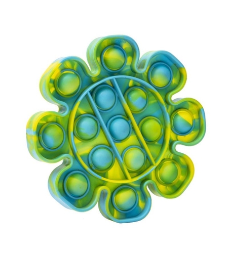 Jucarie antistres din silicon, Pop it Now and Flip It, Floare, Multicolor