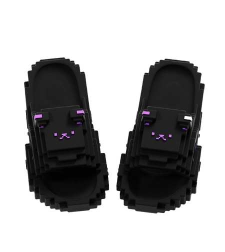 Papuci Casual pentru Adolescenti, Flippy, Model Unisex de Forma Pixel, Rezistenti Usori si Moi din Spuma EVA Antiderapanti, Marime 38-39, Negru
