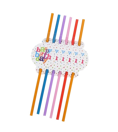 Set 6 Paie, Flippy, Colectia Happy Birthday, 26 cm, din Carton/Plastic, Multicolor