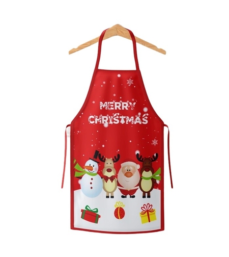 Sort de Bucatarie Decorativ, Flippy, Tema Craciun, 50 x 70 cm, Model Merry Christmas, din Poliester, Rosu