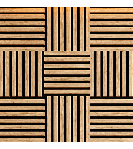 Modul riflaj MDF decorativ LDA PREMIUM de tip panou acustic, Stejar Saragossa, 30x30 cm