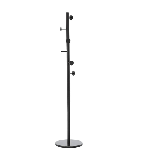 Cuier hol metalic 174 cm, design minimalist, negru