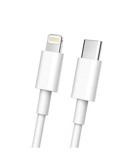 Cablu de date Fast Charge, Flippy, Power Delivery 27W, Compatibil cu iPhone, Port TYPE-C Lightning, Lungime 1 m, Alb