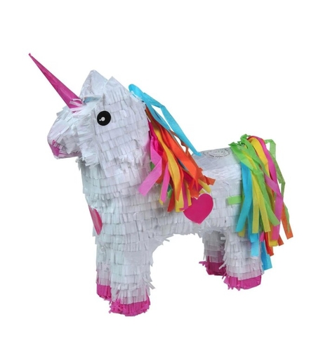 Pinata Unicorn pentru Petrecere, Flippy, Pinata din Hartie si Carton, Pinata pentru Copii, 50 x 35 x 10 cm, Alb