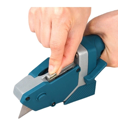 Instrument Manual pentru Bricolaj, Flippy, Ruleta Incorporata, Taiere Gips si Carton, 23x7 cm, Albastru