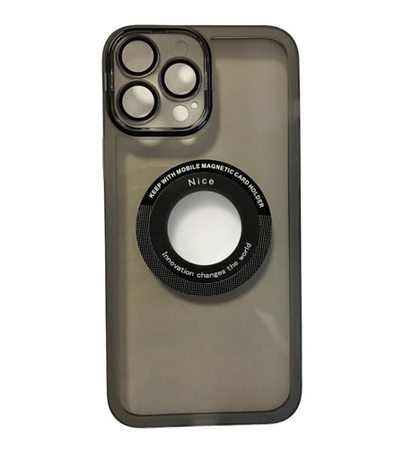 Husa protectie Vafy pentru Apple iPhone 13 Pro decupaj logo, magnetica, Protectie Camera, Negru