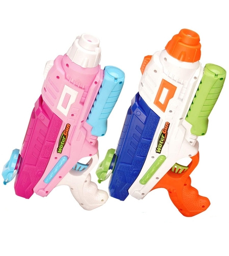 Set 2x Pistol cu Apa pentru Copii, Rezervor, Pentru Piscina/Plaja, Flippy, 6ani+, Roz + Albastru, 600 ML