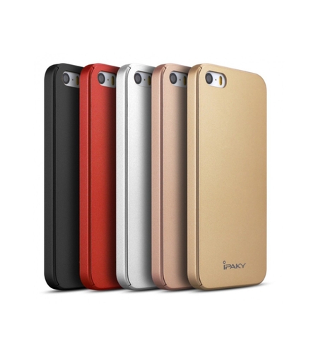 Husa Apple iPhone 5/5S/SE IPAKY Full Cover 360 Auriu cu Folie Cadou