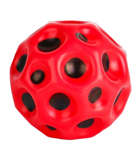 Minge Saltareata Hiperelastica, Flippy, Space Moon Ball foarte Elastica, Antistress pentru Copii, Diametru 66 mm, Rosu