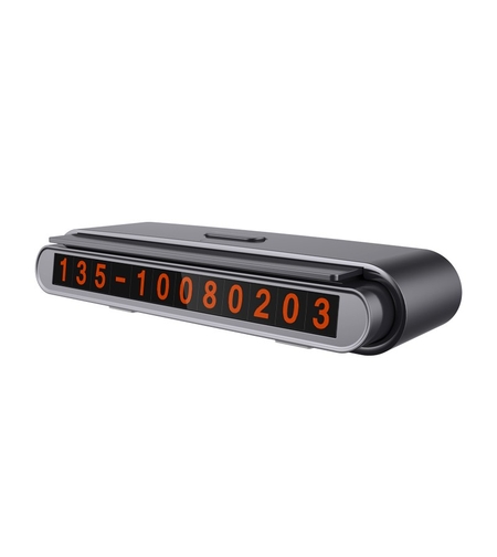 Suport Numar de Telefon pentru Parcare Auto, Flippy, Suport pentru Numarul de telefon, Banda glisanta pentru Ascundere, Banda Adeziva Inclusa, 120 x 48 x 24 mm, Cifre Rosii, Negru
