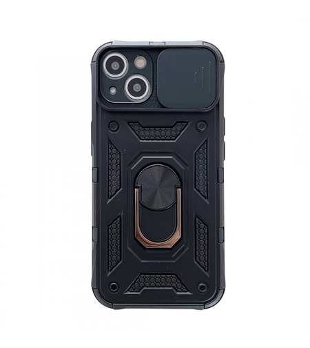 Husa de protectie Vafy compatibila cu Apple iPhone 13 Defender Model 4 cu suport,Negru