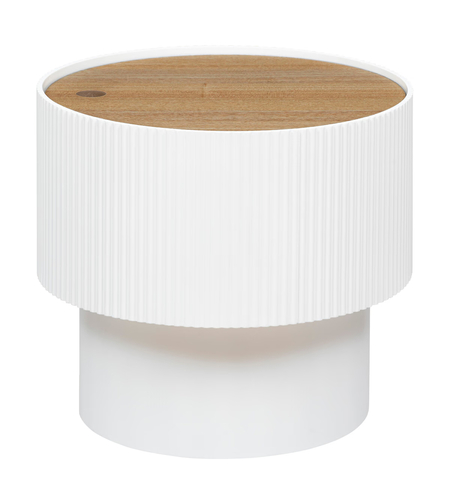 Masuta cafea Atmosphera Enola cu spatiu depozitare, MDF, 39x35 cm, alb