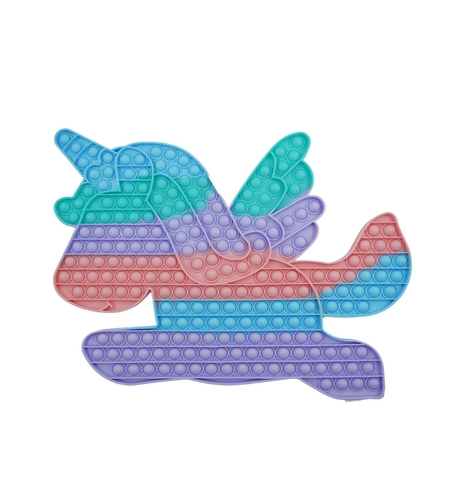 Jucarie antistres din silicon Flippy, Pop it Now and Flip It ,Unicorn cu aripi ,Curcubeu