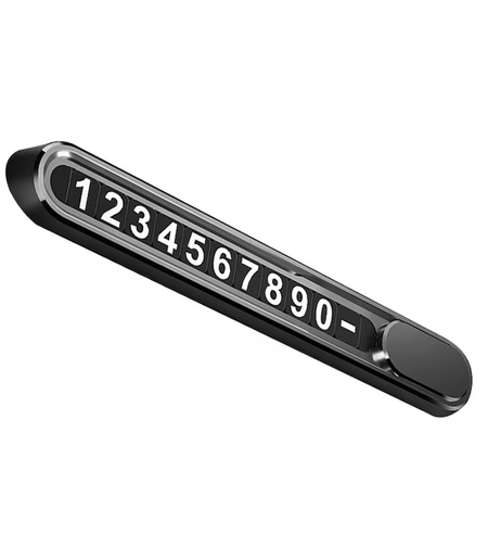 Suport Auto Numar Telefon Parbriz, Flippy, Aliaj de Aluminiu, Lipire cu Banda Dubla Adeziva, 13,8 cm, Negru