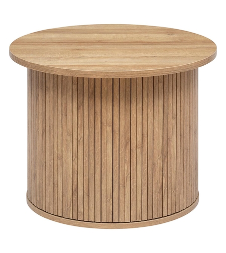 Masa de cafea Atmosphera Createur d'interieur Colva, rotunda 60x45 cm, MDF bej, baza canelata