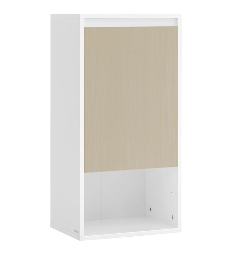 VASAGLE Dulap de baie de perete cu 3 polite, usa cu directie de deschidere reglabila, 30x40x80 cm, alb cu bej