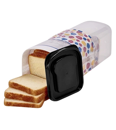 Cutie Depozitare Paine, Flippy, din Plastic, 34 x 13 cm, Pastreaza Prospetimea, Capac Negru