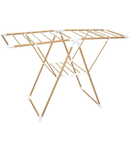 Uscator rufe 5Five Bara cu aripi laterale, efect lemn, ABS si spuma PVC, 138x51x90 cm, maro