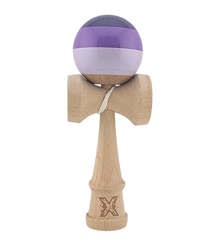 Kendama X Originala, Profesionala, Flippy, Super Sticky din Lemn, 18 cm, Purpuriu/Mov/Lila