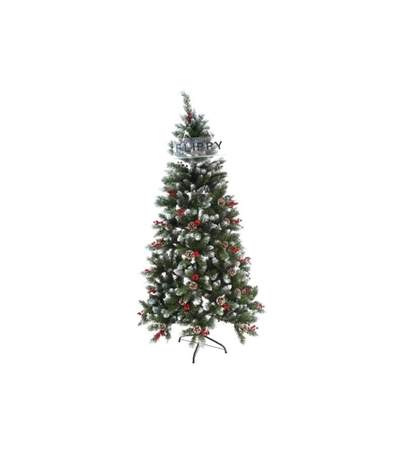 Brad Artificial de Craciun, Flippy, Sectionat pentru Perete/ Colt, 1.50 m inaltime, Verde, Decorat, Diametru Inferior 83 cm, Interior/ Exterior