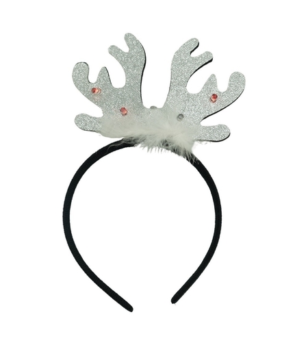 Bentita/cerc ren de Craciun, culoare negru cu gri metalic, marime standard, Flippy