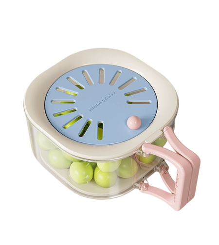Cos de Scurgere pentru Fructe 2 in 1, Vafy, din Plastic Durabil, Filtru Telescopic, Scurgator de Fructe si Legume, pentru Uz Casnic, 15 x 15 x 8.5 cm, Albastru/Bej