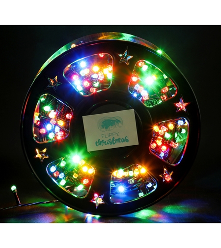 Instalatie Craciun liniara, Vafy, Fir Negru cu Transformator, 50 m, Lumini Multicolore, 500 LED-uri V5, 8 jocuri de lumini